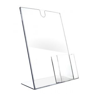 PORTA AVVISI INCLINATO CON PORTABROCHURE - A4 - ASHA4DL